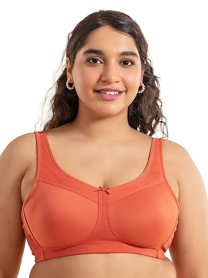 NYKD Women’s Cotton Casual Minimizer Bra Non-Padded, Wire-Free, Full Coverage